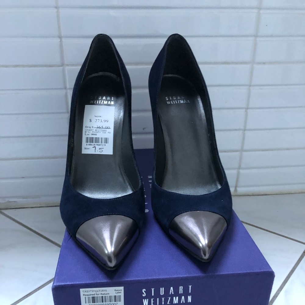Stuart Weitzman Navy Suede Pumps
